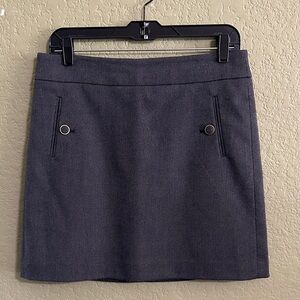 LOFT Charcoal Mini Skirt with Metal Ring Details